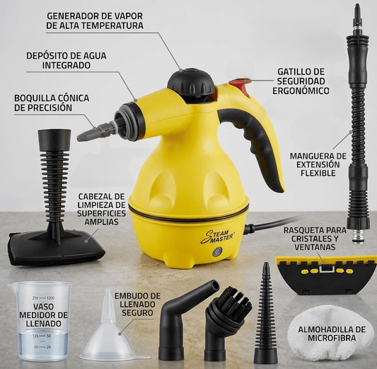 Limpiador a vapor multiusos portátil: desinfección y potencia sin químicos - Nova Gadgets, SL